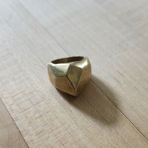 Geometric Gold-Tone Brass Ring Size 6.5